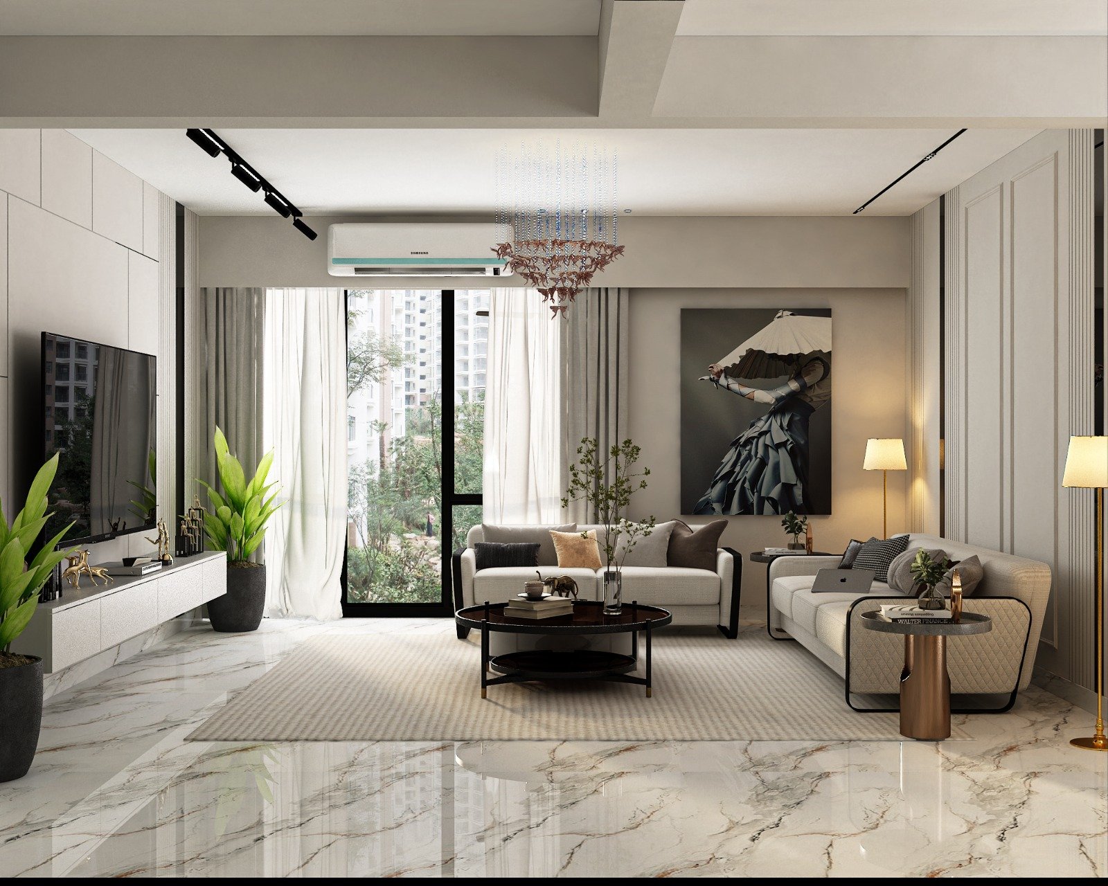 Warm contemporary living room