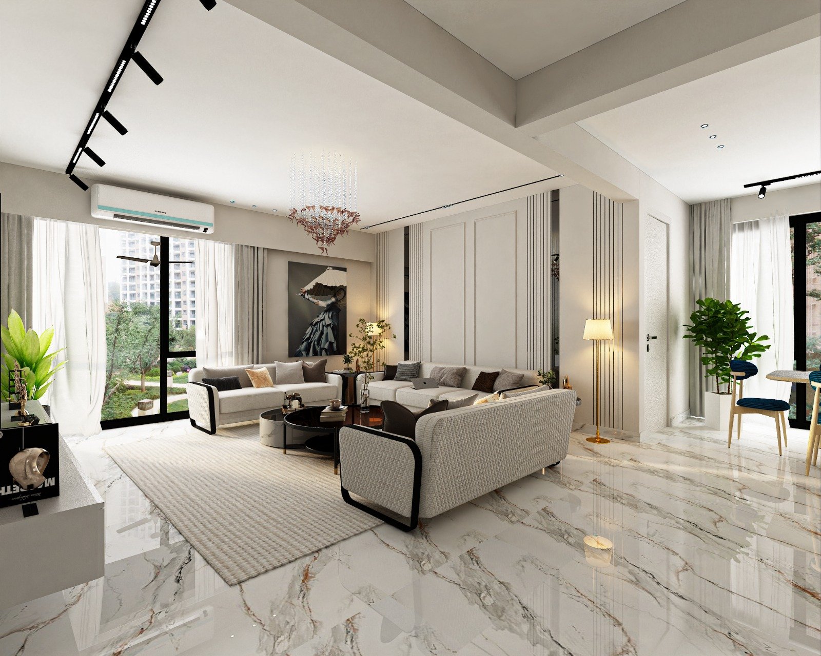Bright contemporary living room design inspiration